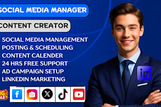 be your linkedin social media marketing manager and content creator