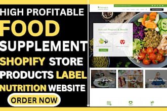 design food supplement shopify store supplement  product label nutrition website