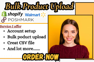 do bulk product import products using csv on shopify poshmark walmart wix etsy
