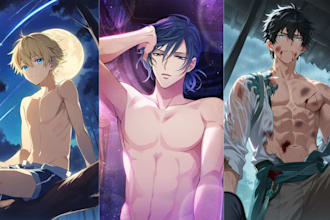 draw anime style fanart couple ikemen webcomic webtoon cover light novel cover
