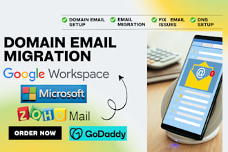 setup email migration to google workspace gmail g suite office 365 godaddy zoho