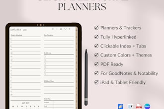 design clickable digital planners for goodnotes and etsy