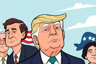 create a political or satirical cartoon
