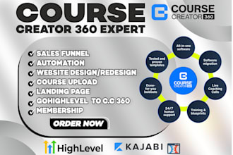 course creator 360 sales funnel kajabi onlinecourse website gohighlevel to cc360