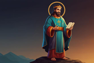 design cartoon character holy saint christian bible figure illustration