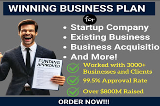 prepare business plan, startup, financial, sba loan, pitch deck, grant proposal