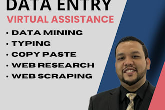 do excel data entry, PDF conversion, typing, copy paste, web research