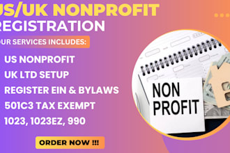 do non profit registration, 501c3, 1023, 1023ez, ein, llc, ltd, bylaws