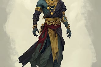 do a dnd and d and d character art illustration for you