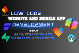 vibe code low code web app with flutter lovable bolt v0 firebase zapier workflow