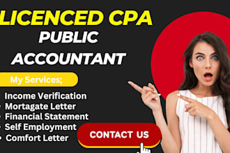 sign a CPA letter for income verification or mortgage comfort letter