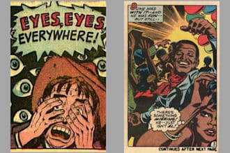draw retro comic book, vintage comic, retro comic page, nsfw retro, illustration