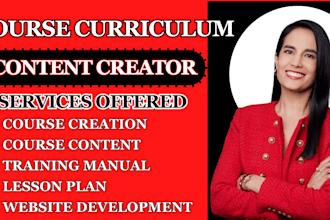 create online coursecontent coursecurriculum training manual worksheet ppt slide