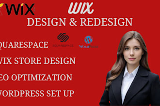 wix store websbite design or redesign wordpress squarespaces with seo