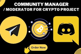 do crypto community manager, telegram discord mod, business manager