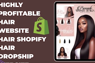 design highly profitable hair website hair shopify store hair dropship website
