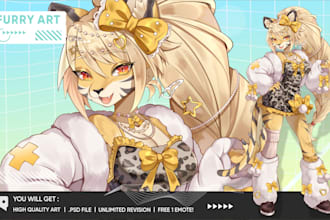 draw furry art and fursona character illustrations
