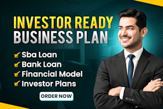 write investor ready business plan with financial projections or pitch deck