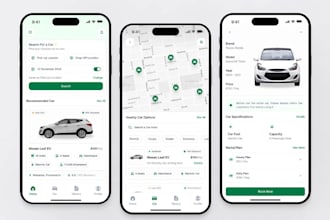 build car rental app, car rental website, car auction app, truck rental app