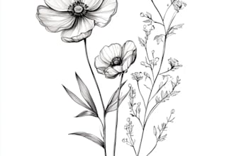 design hand drawn feminine line art boho logo design