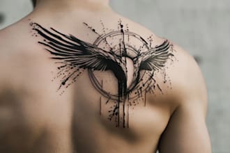 custom an abstract black tattoo design
