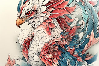 make a custom and professional japanese tattoo design