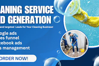 set up commercial, residential cleaning, facebook ads