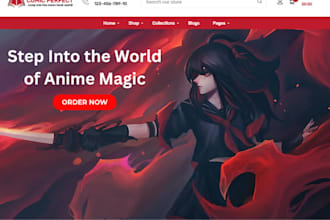 design anime shopify store manga pokemon store anime clothing anime website