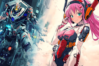 making anime, mecha, pop art ,fan art and original character