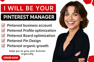 setup manage pinterest account with seo optimized profile pins and board