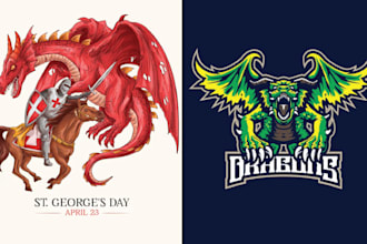 make amazing dragon head fighter t shirt logo