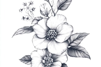 draw botanical line art of flower, plant, fruits for you