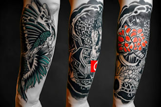 create custom tattoo design, tattoo sleeve
