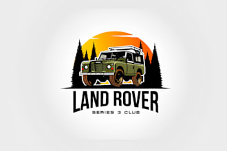 do car racing, boat racing and automotive logo