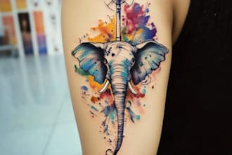 make your own watercolor illustration and tattoo design