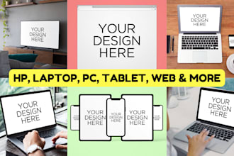 create 250 different realistic digital device mockup