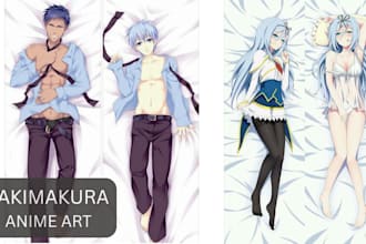 design dakimakura body pillow anime art nsfw fanart vtuber original character