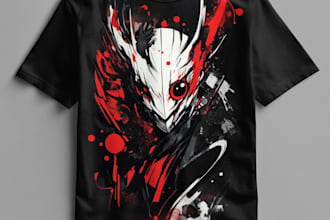 make costum design anime manga art tshirt design