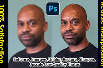 restore, enhance, unblur, sharpen and upscale low resoultion old quality photo