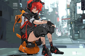 design anime character , cyberpunk character