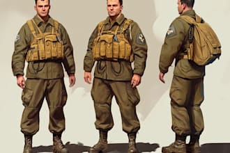 draw military themed illustrations for you