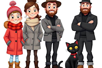 draw top quality cartoon characters commercial art