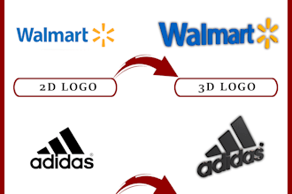 convert 2d logo to 3d print ready stl file with rendering