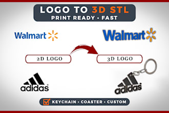 convert 2d logo to 3d stl file ready for 3d printing
