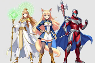 create scifi, fantasy, superhero character design