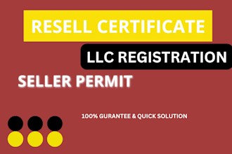 get resale certificate,seller permit for your llc in all US states