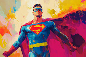 draw a superhero pop art portrait