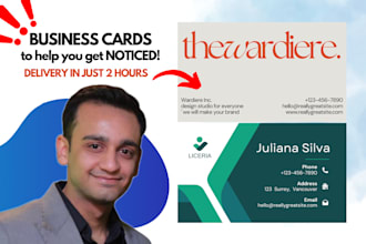 design double sided, print ready business cards for your company