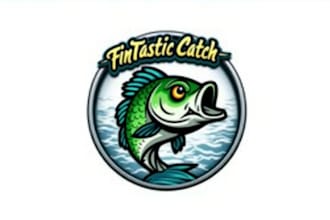 do bass fish skull mascot logo with company