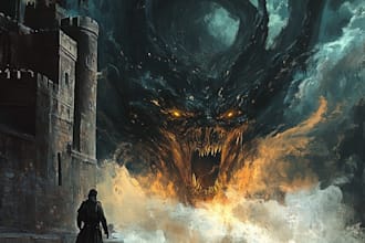 create artistic fantasy book cover design